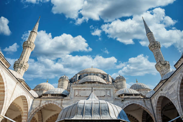 Low Angle Shot Of Suleymaniye Mosque, Istanbul, Turkey stock photo