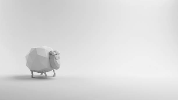 Low Poly Sheep stock photo
