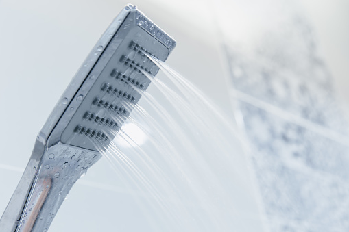 Low pressure problem shower head in bathroom clean new modern design