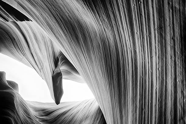 Lower Antelope Canyon, Black and white stock photo