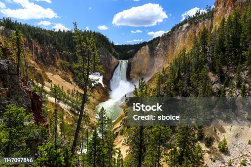 istock Lower falls of the Yellowstone in summer 1147097846