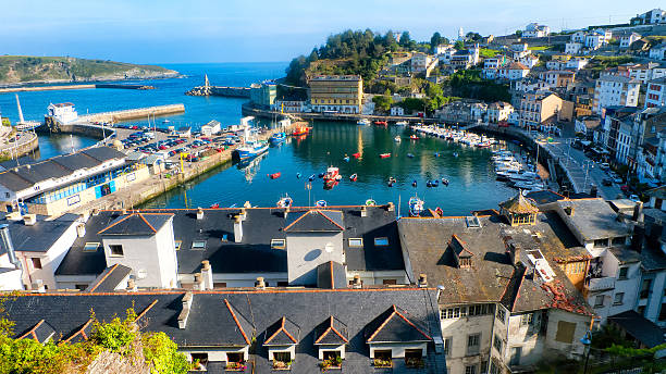 Luarca from up high stock photo