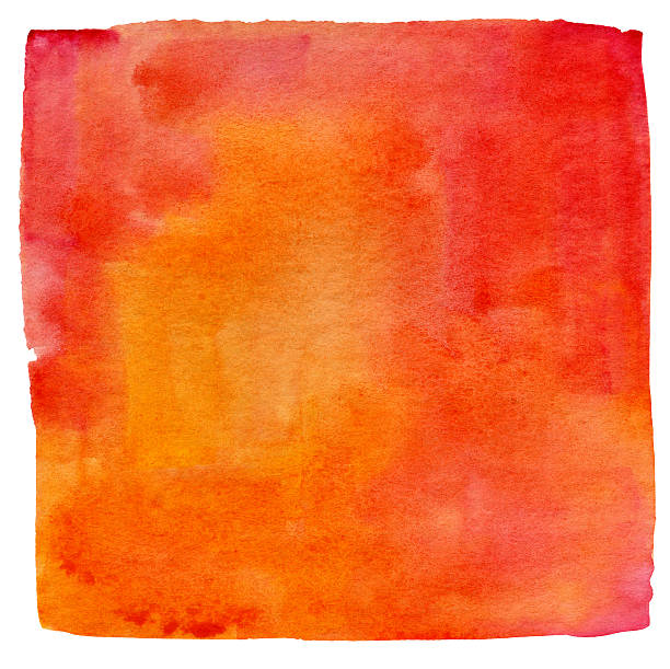 lukianchik pfirsich wasserfarben square - orange farbe stock-fotos und bilder