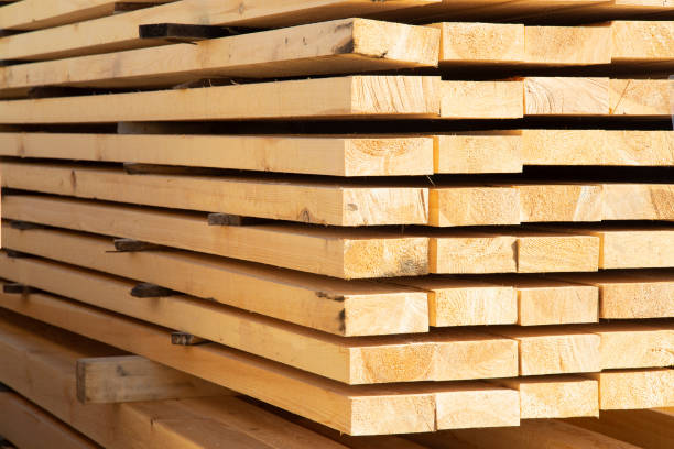 Lumber. Edged board stock photo