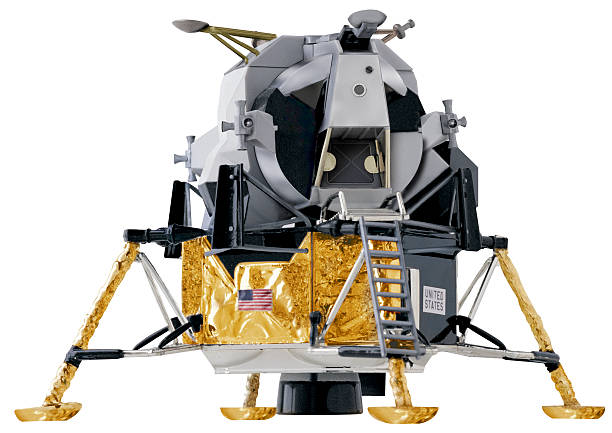 Lunar Lander Model Replica of the Eagle, the lunar lander. Contains a clipping path. lunar module stock pictures, royalty-free photos & images
