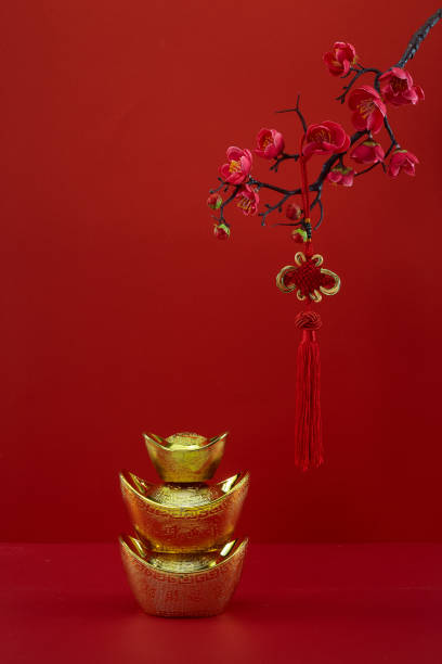 lunar new year & chinese new year - carnival accessories flat lay imagens e fotografias de stock