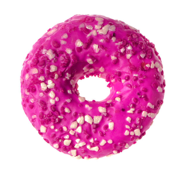 lush donut covered with cream, on a white background in isolation stock photo