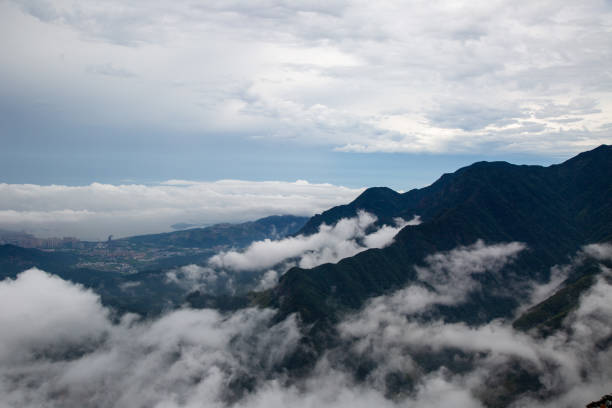 Lushan Mountain in the cloud and mist stock photo