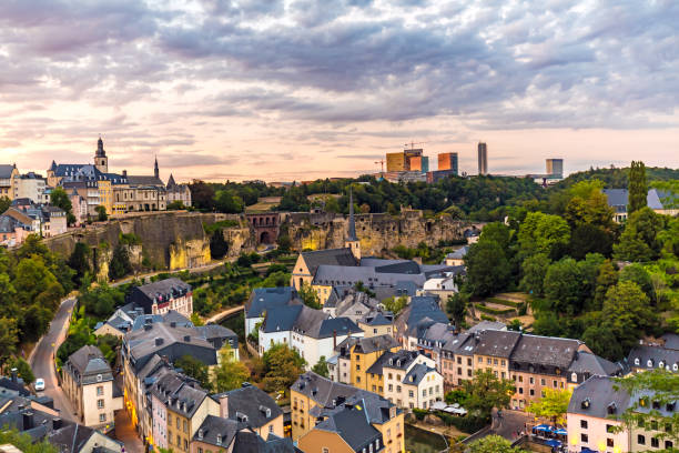 Luxembourg at sunset stock photo