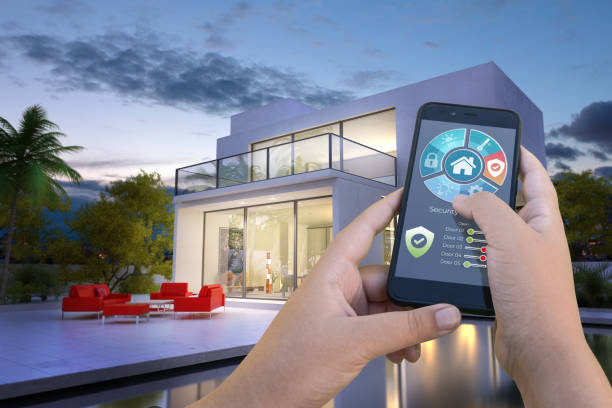 Luxurious modern smart house stock photo