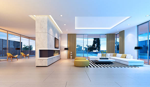 Luxury Big Villa Interior stock photo