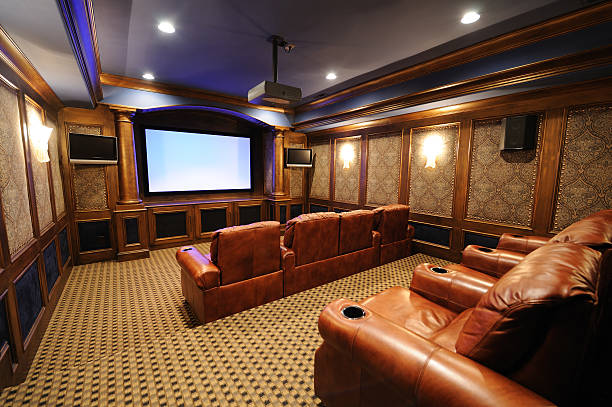 Luxury Home Theater stock photo