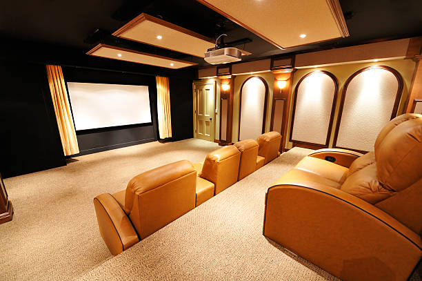 Luxury Home Theater stock photo