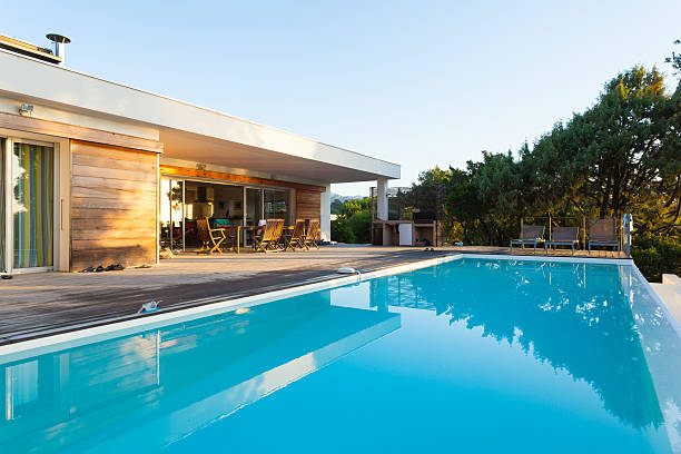 Luxury Villa with Swimming Pool stock photo