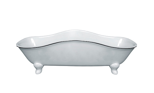 Luxury vintage bathtub isolated on white