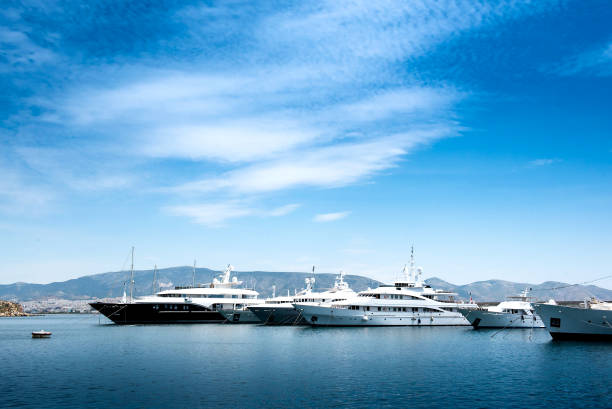 Luxury yachts stock photo
