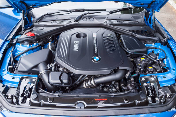 BMW M140i 2017 Engine Hong Kong, China Jan 18, 2017 : BMW M140i 2017 Engine on Jan 18 2017 in Hong Kong. bmw stock pictures, royalty-free photos & images