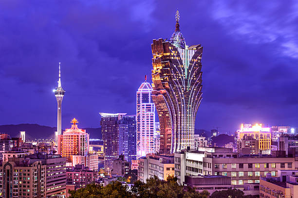 Macau, China Macau, China city skyline. cotai strip stock pictures, royalty-free photos & images