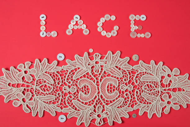 Macrame lace art stock photo