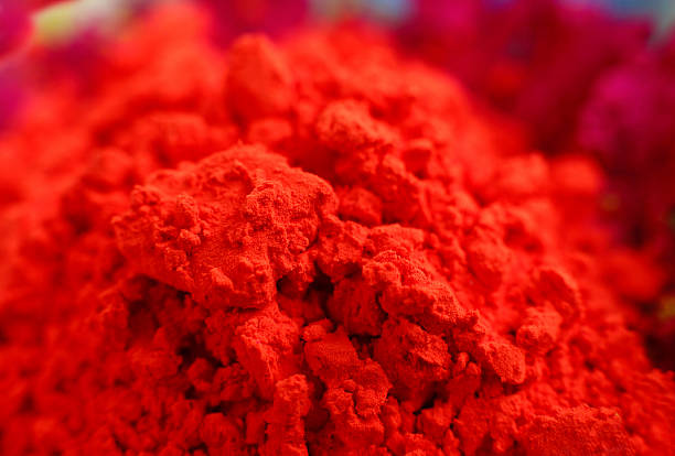 Macro of red gulal, shallow depth of focus stock photo