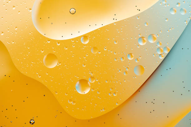 Macro oil and water multi colored abstract background stock photo