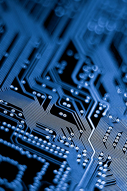 Macro shot of Electronic Circuit Board representing modern technology stock photo