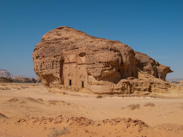 Madain Saleh, archaeological site with Nabatean tombs in Saudi Arabia (KSA) stock photo