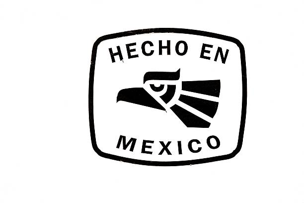 Made In Mexico Sign, Hecho En, Black and White stock photo