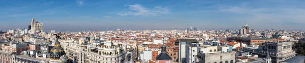 Madrid view from the rooftops stock photo