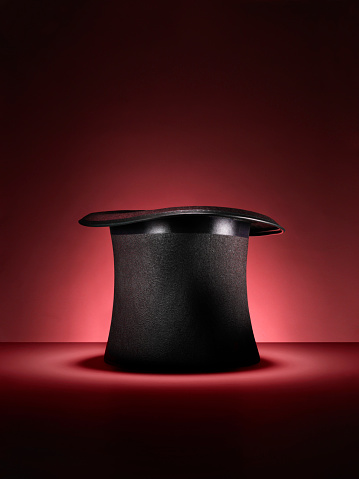 Magic Top Hat On Red Stock Image Stock Photo - Download Image Now - iStock