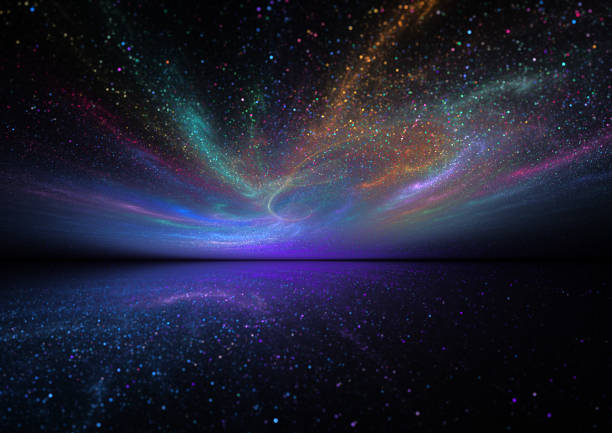 마법의 밤 하늘 - 오로라 현상 일러스트 뉴스 사진 이미지
