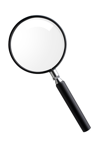 Magnifying glass. Photo with clipping path. 
