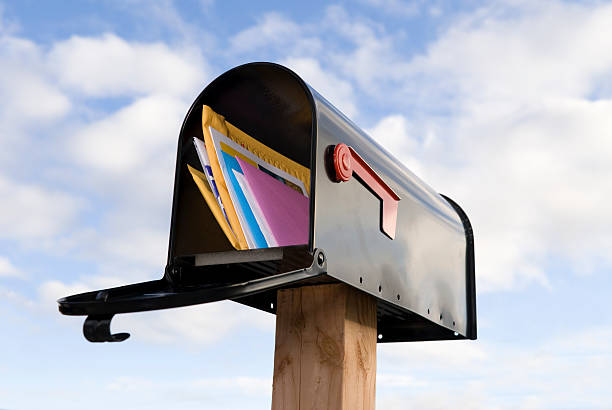 Mailbox and mail stock photo