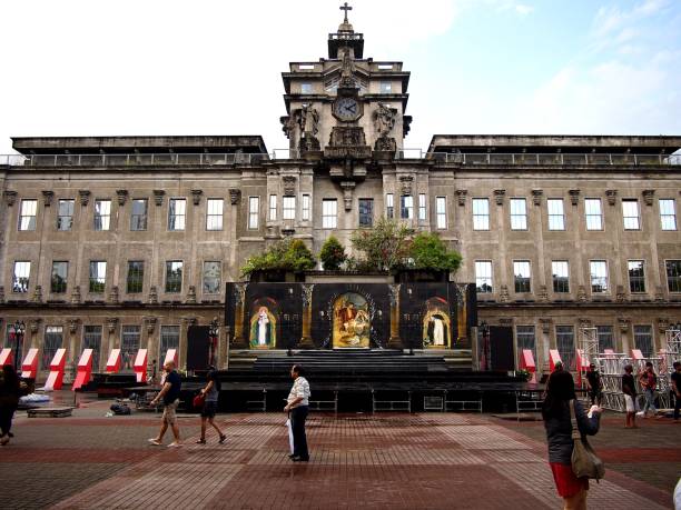 Main building of the University of Santo Thomas in Manila City, Philippines. stock photo