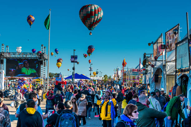 Main Street at the Albuquerque International Balloon Fiesta stock photo