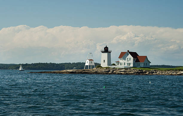 Maine lighthouse stock photo