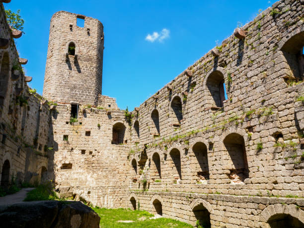 Majestic medieval Andlau castle , Alsace, France stock photo