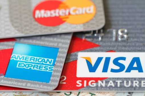 Major Credit Cards Visa Master Card And American Express Stock Photo - Download Image Now - iStock