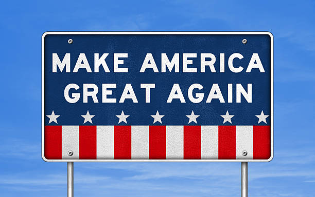 Make America great again - road sign concept stock photo