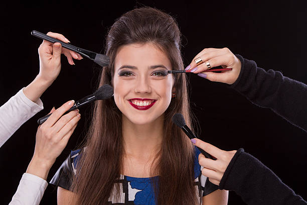 Make-up young girls stock photo