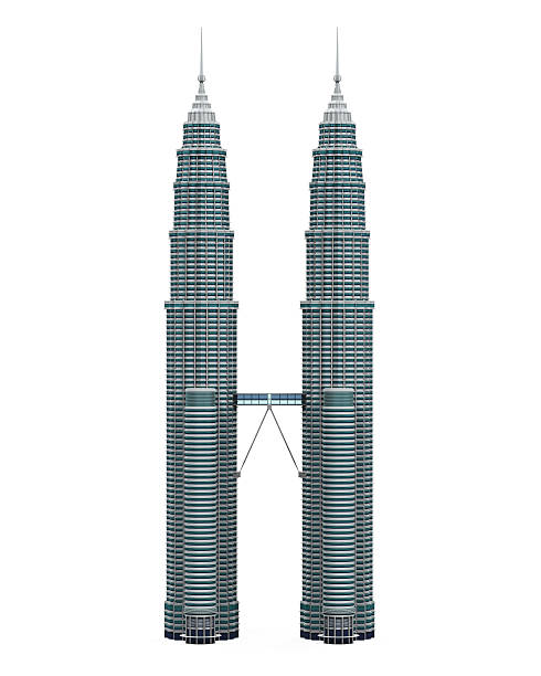 Malaysia Twin Tower Malaysia Twin Tower isolated on white background. 3D render petronas towers stock pictures, royalty-free photos & images
