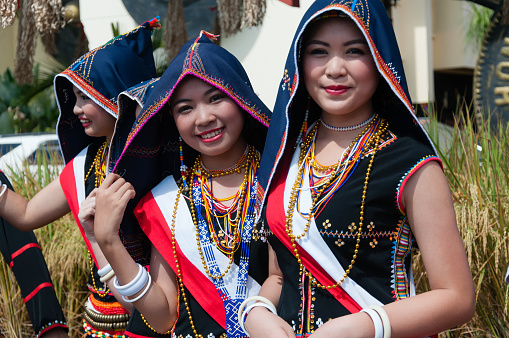 Malaysian Borneo People  From Dusun Ethnic Group Stock 