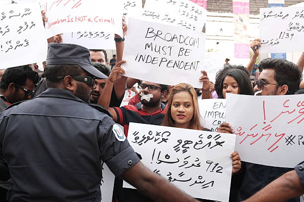 Maldives Protest stock photo
