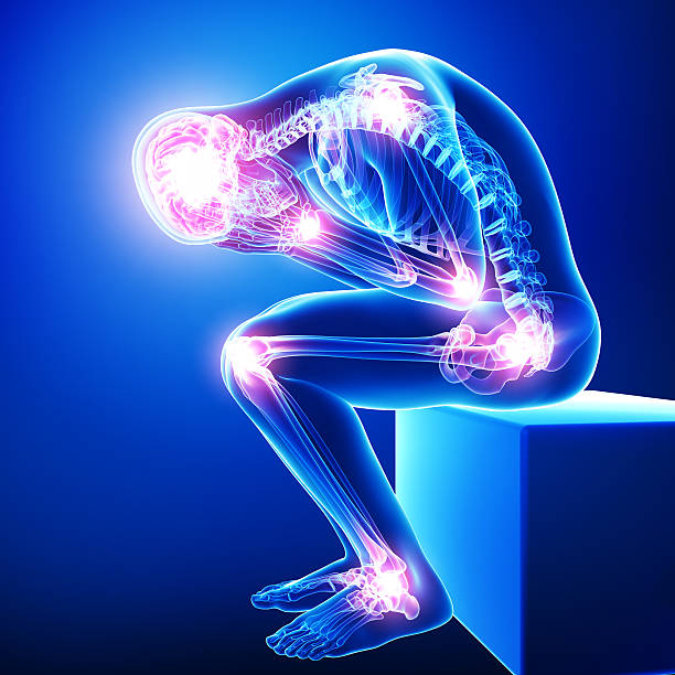 male all joints pain in blue male all joints pain in blue inflammation stock pictures, royalty-free photos & images