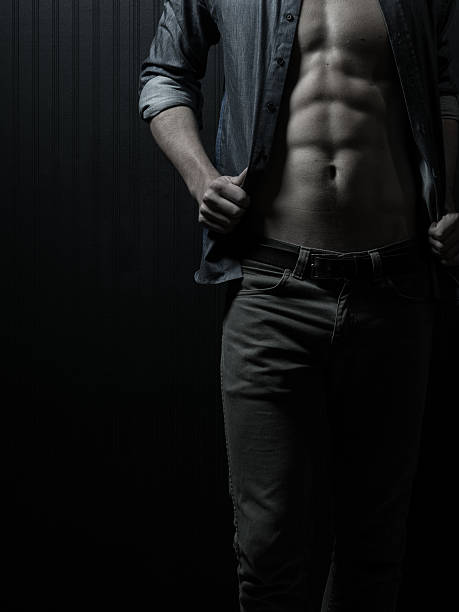 Male Chest And Mid-Section stock photo