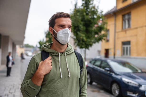 Male With Face Protective Mask stock photo