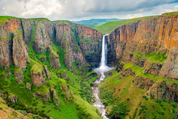 Maletsunyane Falls in Lesotho stock photo