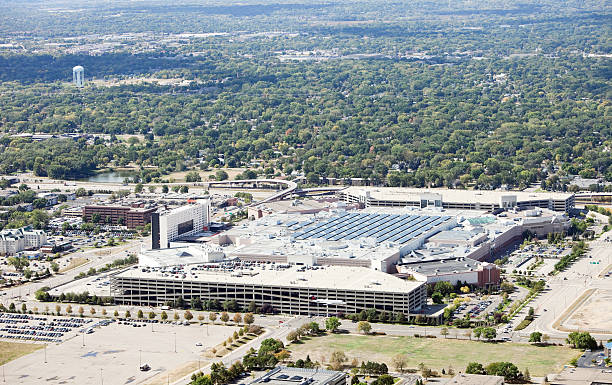 Mall of America Aerial View Bloomington, Minnesota, USA - September 18, 2012: An aerial view, shot from the east, of the Mall of America. mall of america stock pictures, royalty-free photos & images