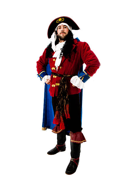 Man dressed up in a pirate costume Pirate Looking at view stage costume stock pictures, royalty-free photos & images