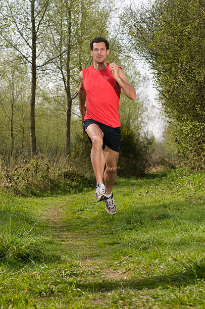 Man running stock photo